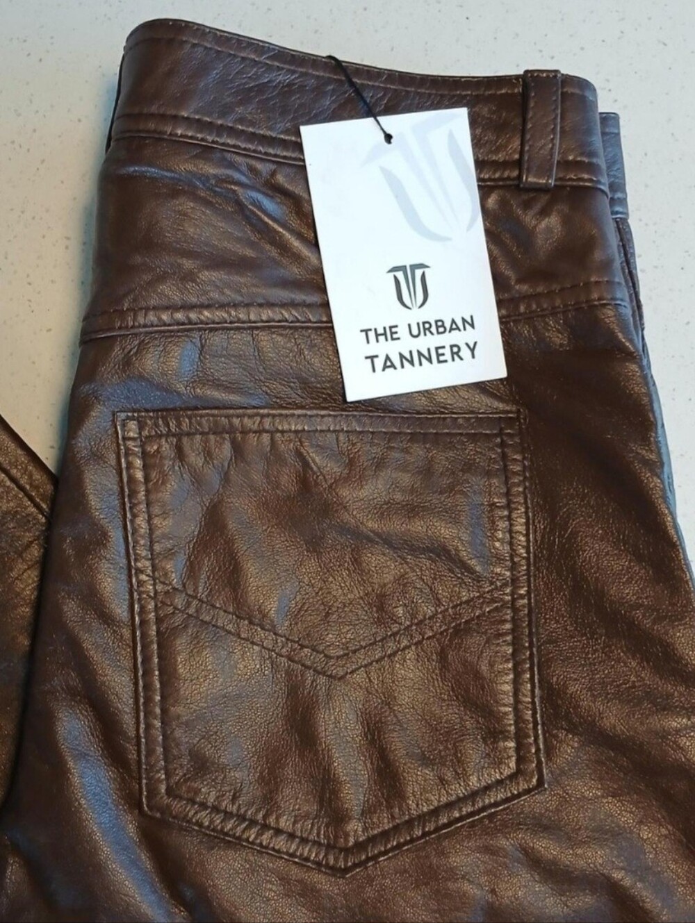 The Urban Tannery Brown Leather Pants - Rich Chocolate Finish